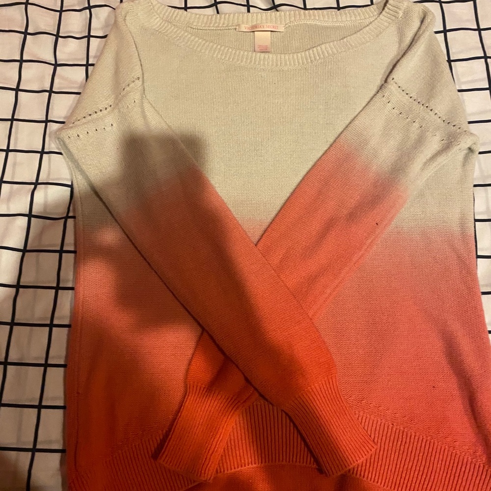 pink to white ombré sweater